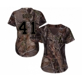 Women's Los Angeles Angels of Anaheim #41 Justin Bour Authentic Camo Realtree Collection Flex Base Baseball Jersey