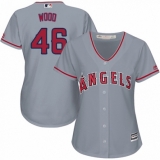 Women's Majestic Los Angeles Angels of Anaheim #46 Blake Wood Authentic Grey Road Cool Base MLB Jersey