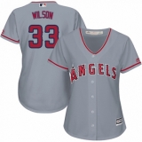 Women's Majestic Los Angeles Angels of Anaheim #33 CJ Wilson Authentic Grey Road Cool Base MLB Jersey
