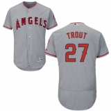 Men's Majestic Los Angeles Angels of Anaheim #27 Mike Trout Grey Road Flex Base Authentic Collection MLB Jersey