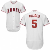 Men's Majestic Los Angeles Angels of Anaheim #5 Albert Pujols White Home Flex Base Authentic Collection MLB Jersey