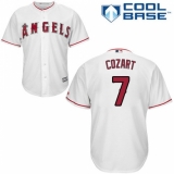 Youth Majestic Los Angeles Angels of Anaheim #7 Zack Cozart Authentic White Home Cool Base MLB Jersey