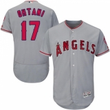 Men's Majestic Los Angeles Angels of Anaheim #17 Shohei Ohtani Grey Road Flex Base Authentic Collection MLB Jersey