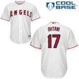 Youth Majestic Los Angeles Angels of Anaheim #17 Shohei Ohtani Authentic White Home Cool Base MLB Jersey