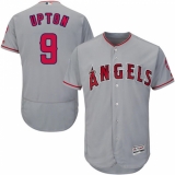 Men's Majestic Los Angeles Angels of Anaheim #9 Justin Upton Grey Road Flex Base Authentic Collection MLB Jersey
