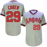 Men's Majestic Los Angeles Angels of Anaheim #29 Rod Carew Grey Flexbase Authentic Collection Cooperstown MLB Jersey