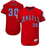 Men's Majestic Los Angeles Angels of Anaheim #30 Nolan Ryan Authentic Red 2016 Father's Day Fashion Flex Base MLB Jersey