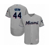 Men's Miami Marlins #44 Austin Dean Grey Road Flex Base Authentic Collection Baseball Player Jersey