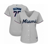 Women's Miami Marlins #75 Jorge Guzman Authentic Grey Road Cool Base Baseball Player Jersey