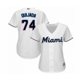 Women's Miami Marlins #74 Jose Quijada Authentic White Home Cool Base Baseball Player Jersey