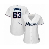 Women's Miami Marlins #63 Brian Moran Authentic White Home Cool Base Baseball Player Jersey
