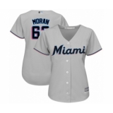 Women's Miami Marlins #63 Brian Moran Authentic Grey Road Cool Base Baseball Player Jersey
