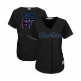 Women's Miami Marlins #63 Brian Moran Authentic Black Alternate 2 Cool Base Baseball Player Jersey