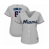 Women's Miami Marlins #61 Adam Conley Authentic Grey Road Cool Base Baseball Player Jersey