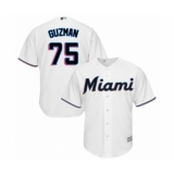 Youth Miami Marlins #75 Jorge Guzman Authentic White Home Cool Base Baseball Player Jersey