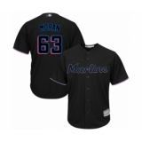 Youth Miami Marlins #63 Brian Moran Authentic Black Alternate 2 Cool Base Baseball Player Jersey