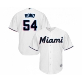Men's Miami Marlins #54 Sergio Romo Replica White Home Cool Base Baseball Jersey