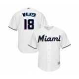 Youth Miami Marlins #18 Neil Walker Replica White Home Cool Base Baseball Jersey