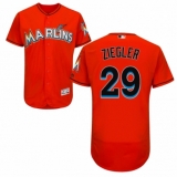 Men's Majestic Miami Marlins #29 Brad Ziegler Orange Alternate Flex Base Authentic Collection MLB Jersey