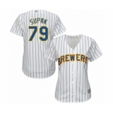 Women's Milwaukee Brewers #79 Trey Supak Authentic White Alternate Cool Base Baseball Player Jersey