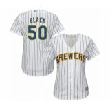 Women's Milwaukee Brewers #50 Ray Black Authentic White Alternate Cool Base Baseball Player Jersey
