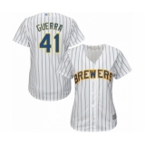 Women's Milwaukee Brewers #41 Junior Guerra Authentic White Alternate Cool Base Baseball Player Jersey