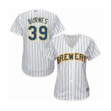 Women's Milwaukee Brewers #39 Corbin Burnes Authentic White Alternate Cool Base Baseball Player Jersey