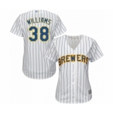 Women's Milwaukee Brewers #38 Devin Williams Authentic White Alternate Cool Base Baseball Player Jersey