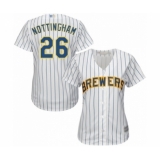 Women's Milwaukee Brewers #26 Jacob Nottingham Authentic White Alternate Cool Base Baseball Player Jersey