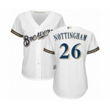 Women's Milwaukee Brewers #26 Jacob Nottingham Authentic White Home Cool Base Baseball Player Jersey