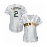 Women's Milwaukee Brewers #2 Trent Grisham Authentic White Alternate Cool Base Baseball Player Jersey