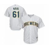 Youth Milwaukee Brewers #61 Bobby Wahl Authentic White Alternate Cool Base Baseball Player Jersey