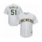 Youth Milwaukee Brewers #51 Freddy Peralta Authentic White Alternate Cool Base Baseball Player Jersey