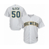 Youth Milwaukee Brewers #50 Ray Black Authentic White Alternate Cool Base Baseball Player Jersey