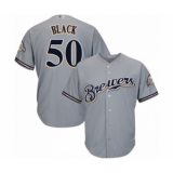 Youth Milwaukee Brewers #50 Ray Black Authentic Grey Road Cool Base Baseball Player Jersey