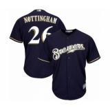 Youth Milwaukee Brewers #26 Jacob Nottingham Authentic Navy Blue Alternate Cool Base Baseball Player Jersey