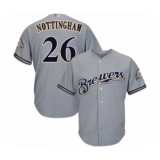 Youth Milwaukee Brewers #26 Jacob Nottingham Authentic Grey Road Cool Base Baseball Player Jersey