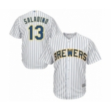 Youth Milwaukee Brewers #13 Tyler Saladino Authentic White Alternate Cool Base Baseball Player Jersey