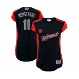 Women's Milwaukee Brewers #11 Mike Moustakas Authentic Navy Blue National League 2019 Baseball All-Star Jersey