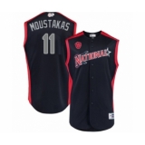 Youth Milwaukee Brewers #11 Mike Moustakas Authentic Navy Blue National League 2019 Baseball All-Star Jersey