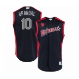 Youth Milwaukee Brewers #10 Yasmani Grandal Authentic Navy Blue National League 2019 Baseball All-Star Jersey