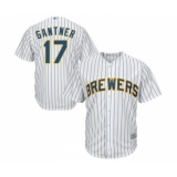 Men's Milwaukee Brewers #17 Jim Gantner Replica White Home Cool Base Baseball Jersey