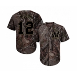 Men's Milwaukee Brewers #12 Alex Wilson Authentic Camo Realtree Collection Flex Base Baseball Jersey
