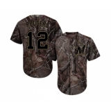 Men's Milwaukee Brewers #12 Aaron Rodgers Authentic Camo Realtree Collection Flex Base Baseball Jersey