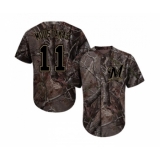 Men's Milwaukee Brewers #11 Mike Moustakas Authentic Camo Realtree Collection Flex Base Baseball Jersey