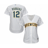 Women's Milwaukee Brewers #12 Aaron Rodgers Replica White Home Cool Base Baseball Jersey