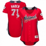 Women's Majestic Milwaukee Brewers #71 Josh Hader Game Red National League 2018 MLB All-Star MLB Jersey