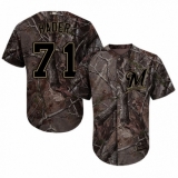 Youth Majestic Milwaukee Brewers #71 Josh Hader Authentic Camo Realtree Collection Flex Base MLB Jersey