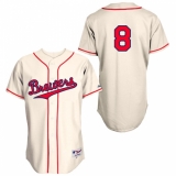 Men's Majestic Milwaukee Brewers #8 Ryan Braun Replica Cream 1948 Turn Back The Clock MLB Jersey