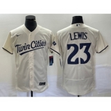 Men's Minnesota Twins #23 Royce Lewis Cream Flex Base Stitched Baseball Jersey